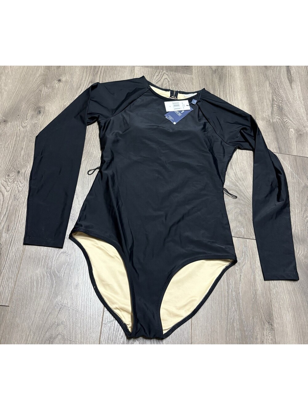 NWT Cabana Life Blue Long Sleeve One Piece Swimsuit Sanibel No Belt M Rash Guard